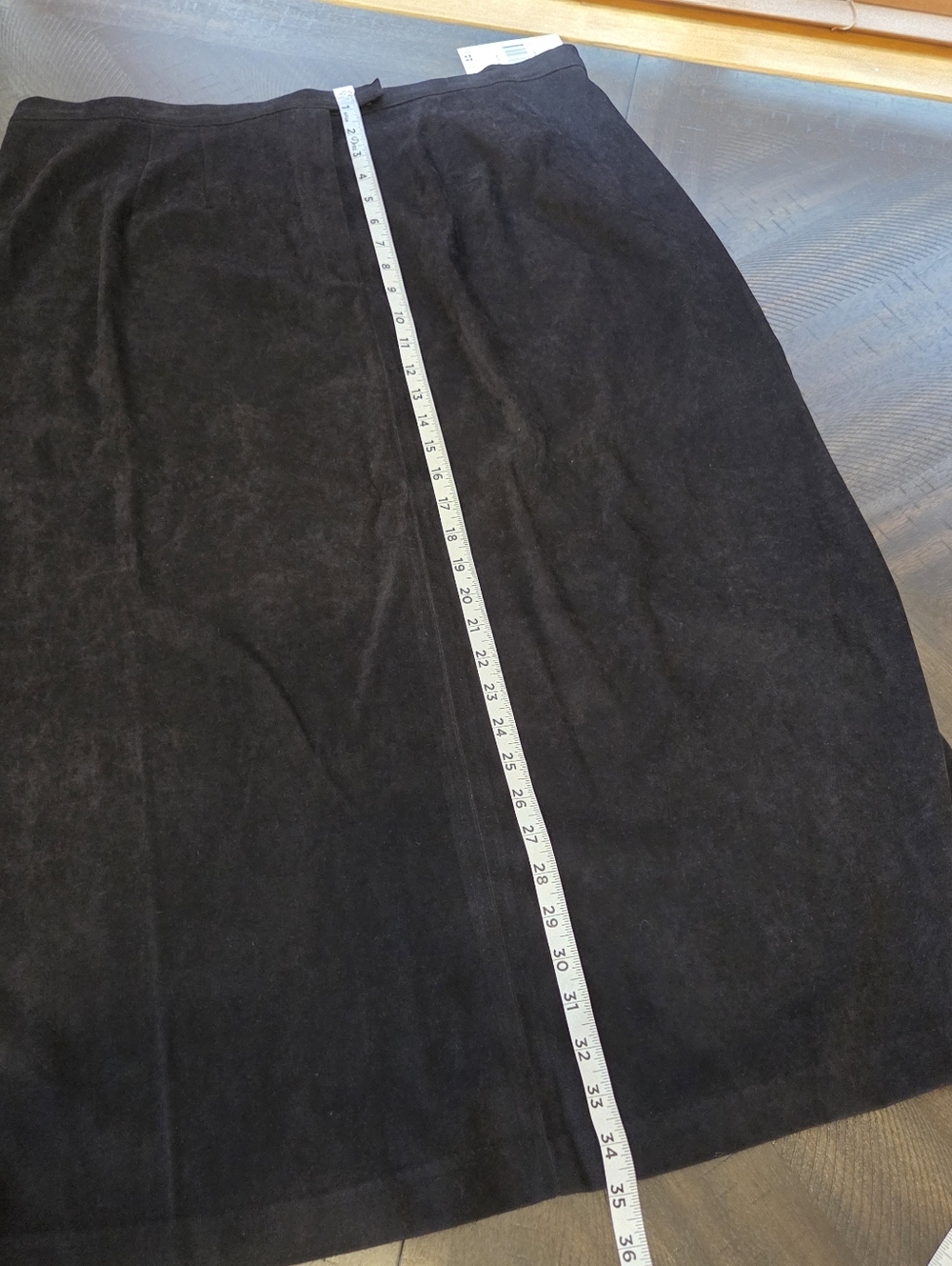 Kathy Ireland Plus Black Faux Suede Maxi Skirt Size 22 High Rise Minimalist - Picture 12 of 14